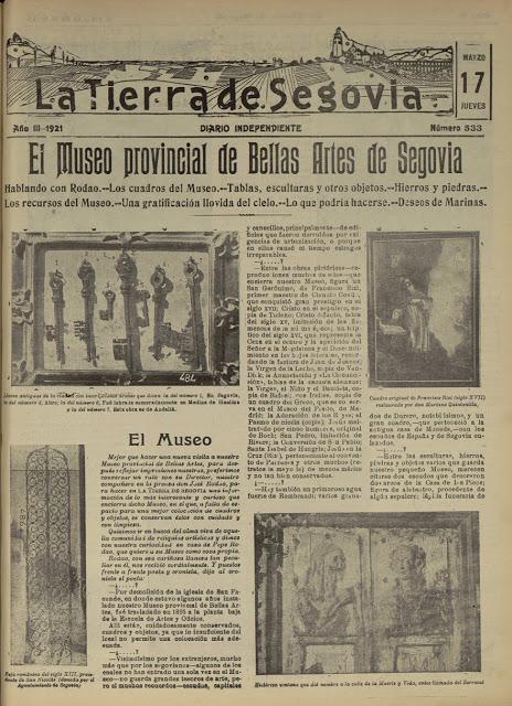 Ejemplar Del Desaparecido Diario La Tierra De Segovia De Marzo De