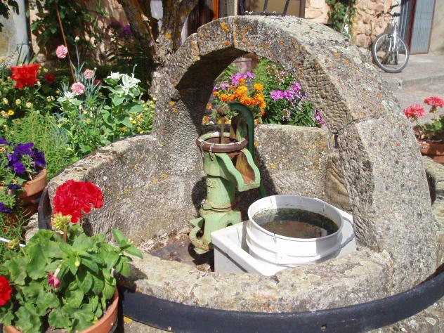 pozo con flores dentro, REDECILLA DEL CAMINO (Burgos)