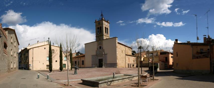 Bescanó. Panoràmica del templo de San Lorenzo., BESCANO (Gerona)